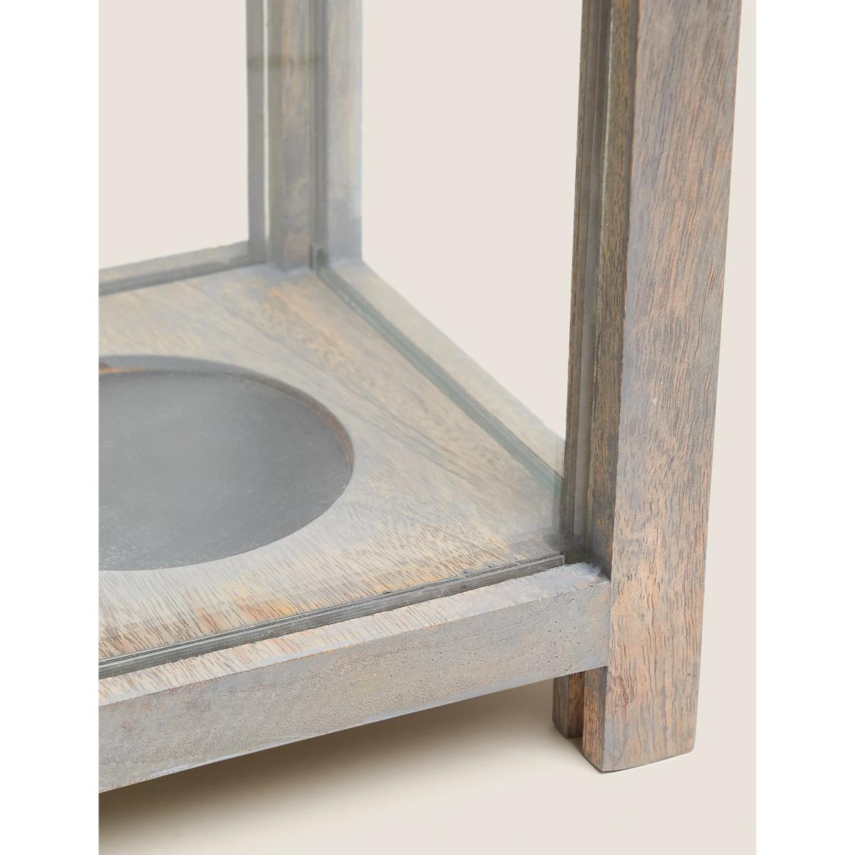 M&S Wooden Large Hurricane Lantern - Natural, Natural – image 2