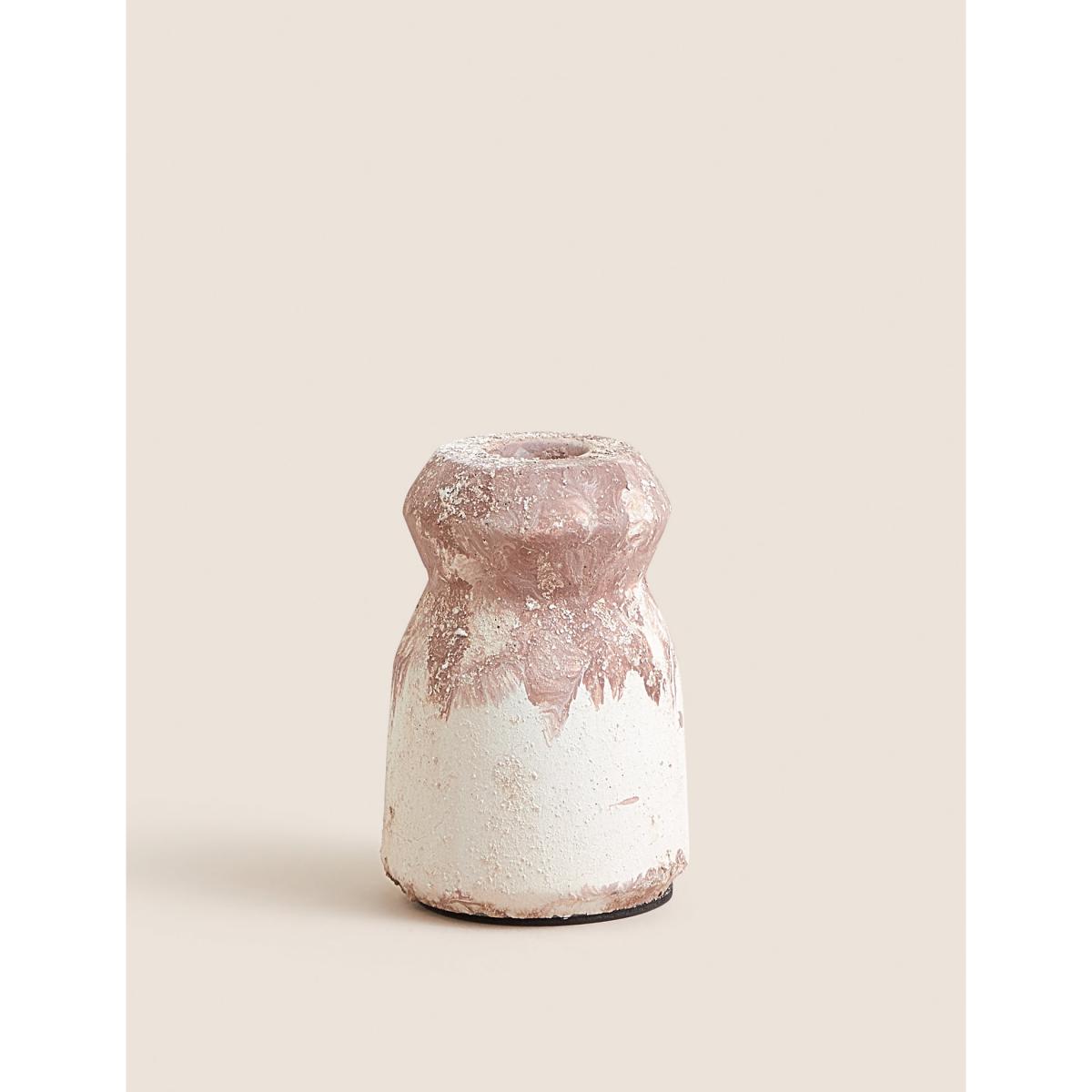 M&S X Fired Earth Textured Small Dinner Candle Holder - Blush, Blush – image 2