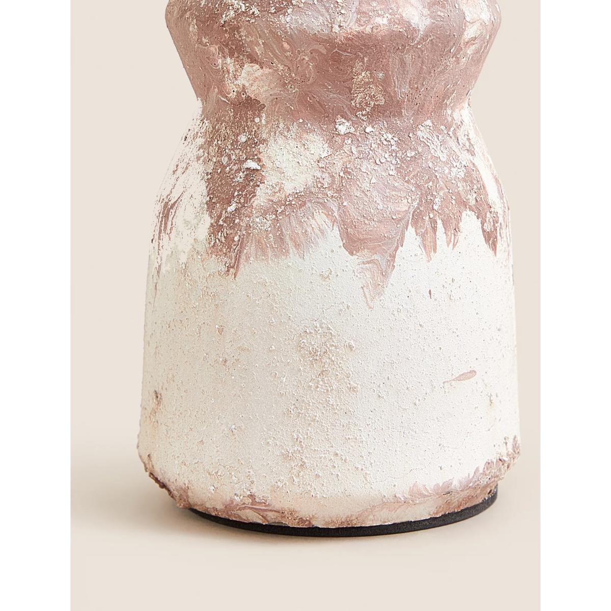 M&S X Fired Earth Textured Small Dinner Candle Holder - Blush, Blush – image 4
