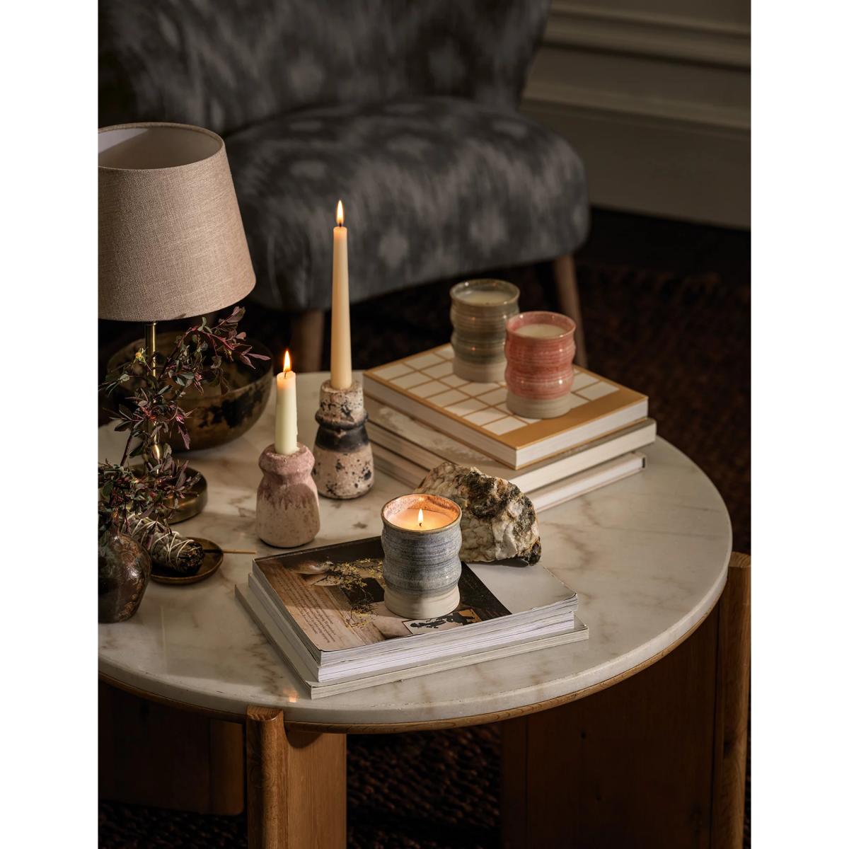 M&S X Fired Earth Textured Small Dinner Candle Holder - Blush, Blush – image 6