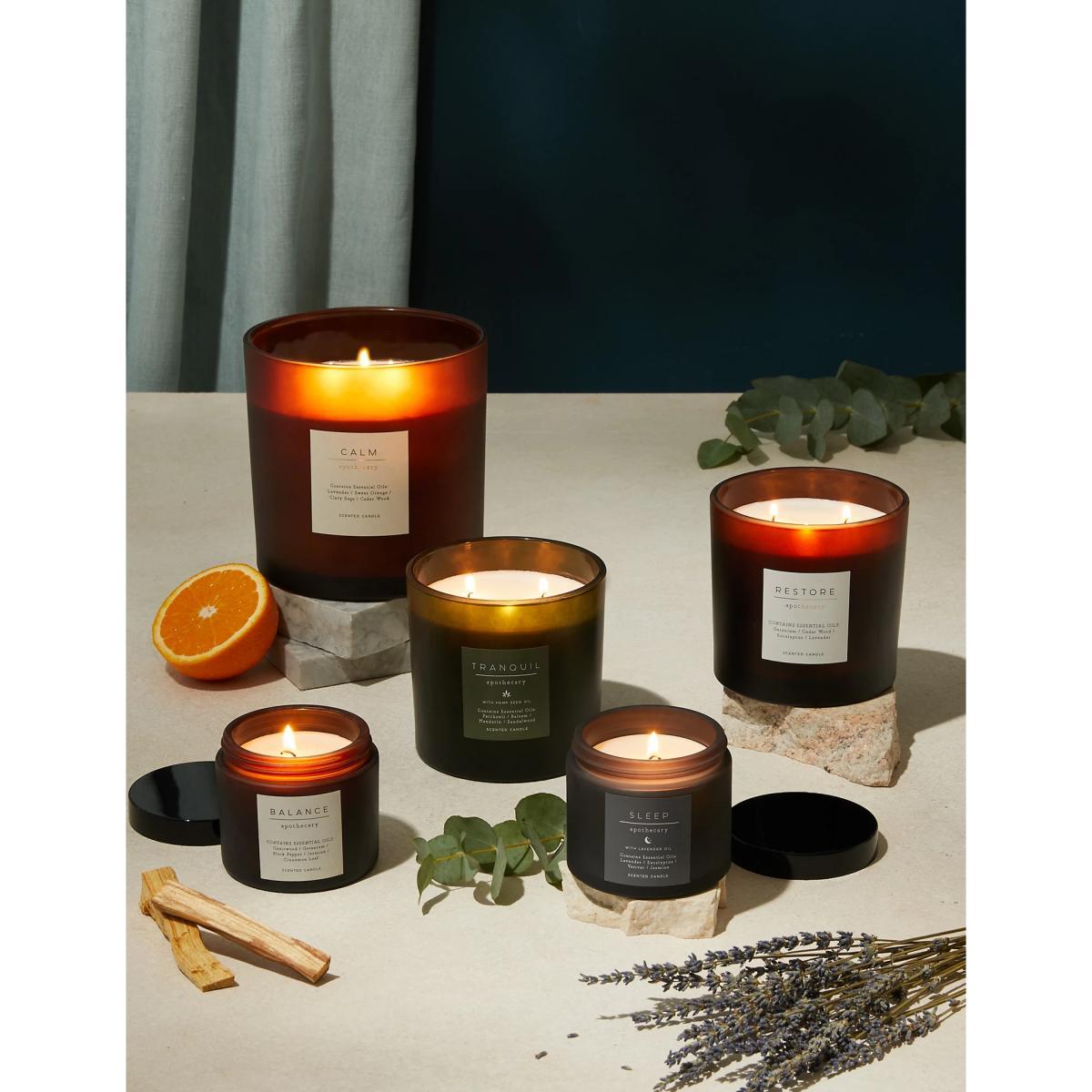 M&S Apothecary Restore 3 Wick Candle - Amber, Amber – image 2