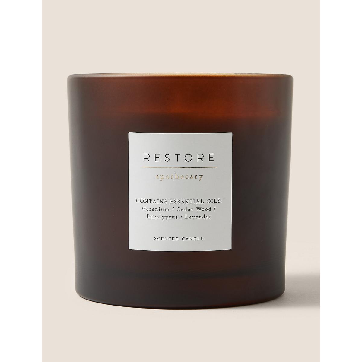 M&S Apothecary Restore 3 Wick Candle - Amber, Amber – image 3