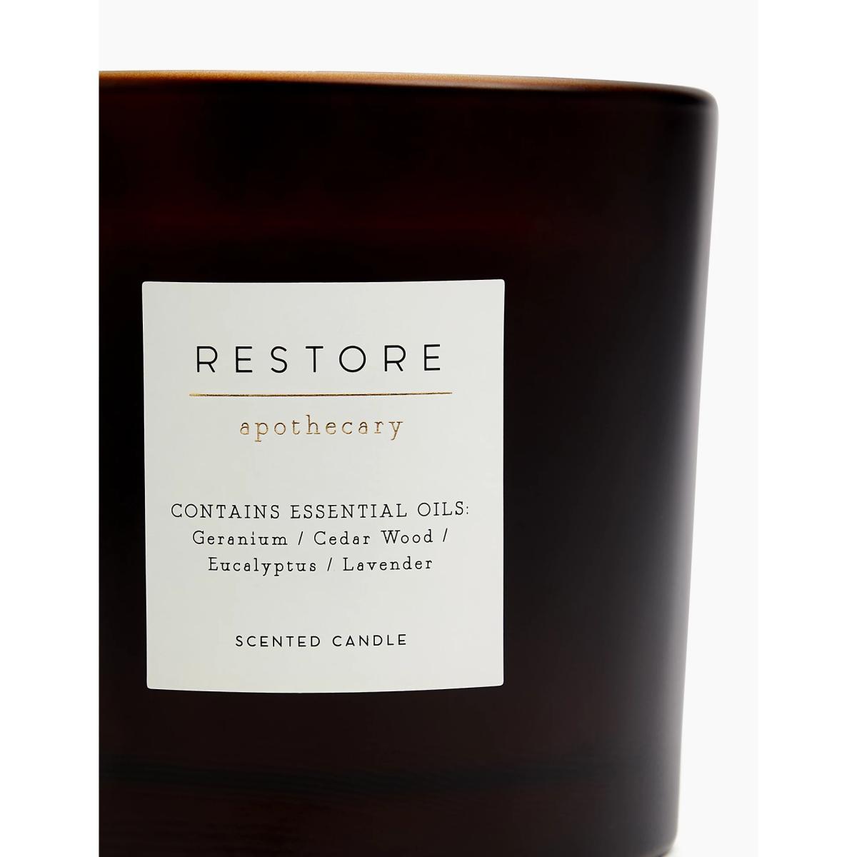 M&S Apothecary Restore 3 Wick Candle - Amber, Amber – image 4
