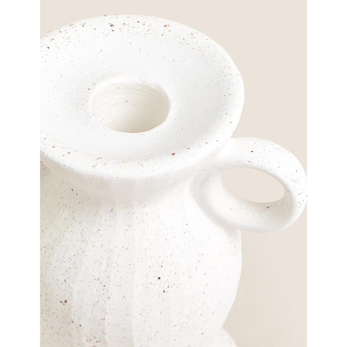 M&S Ceramic Shaped Dinner Candle Holder - White, White – image 2