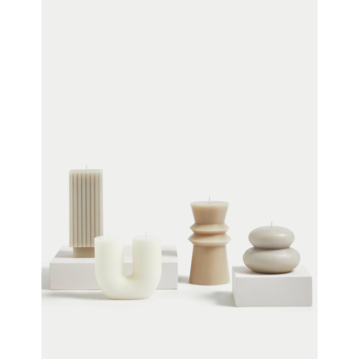 M&S U-Shape Candle - Cream, Cream – image 4