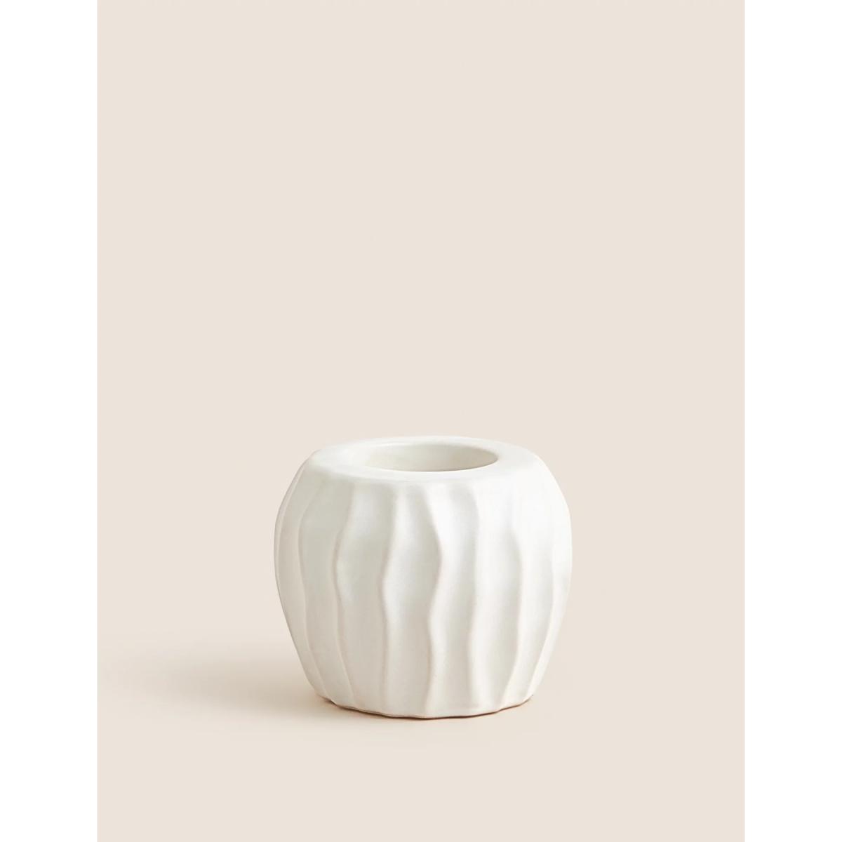 M&S Ripple Candle Holder - Natural, Natural – image 2