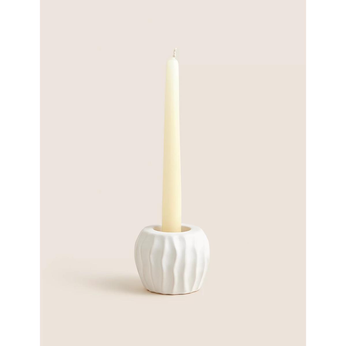 M&S Ripple Candle Holder - Natural, Natural – image 3