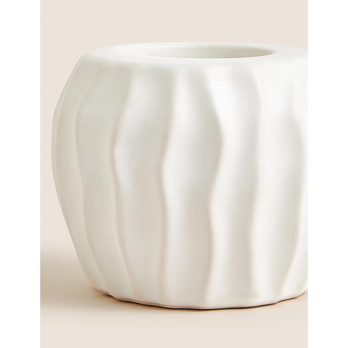 M&S Ripple Candle Holder - Natural, Natural – image 4