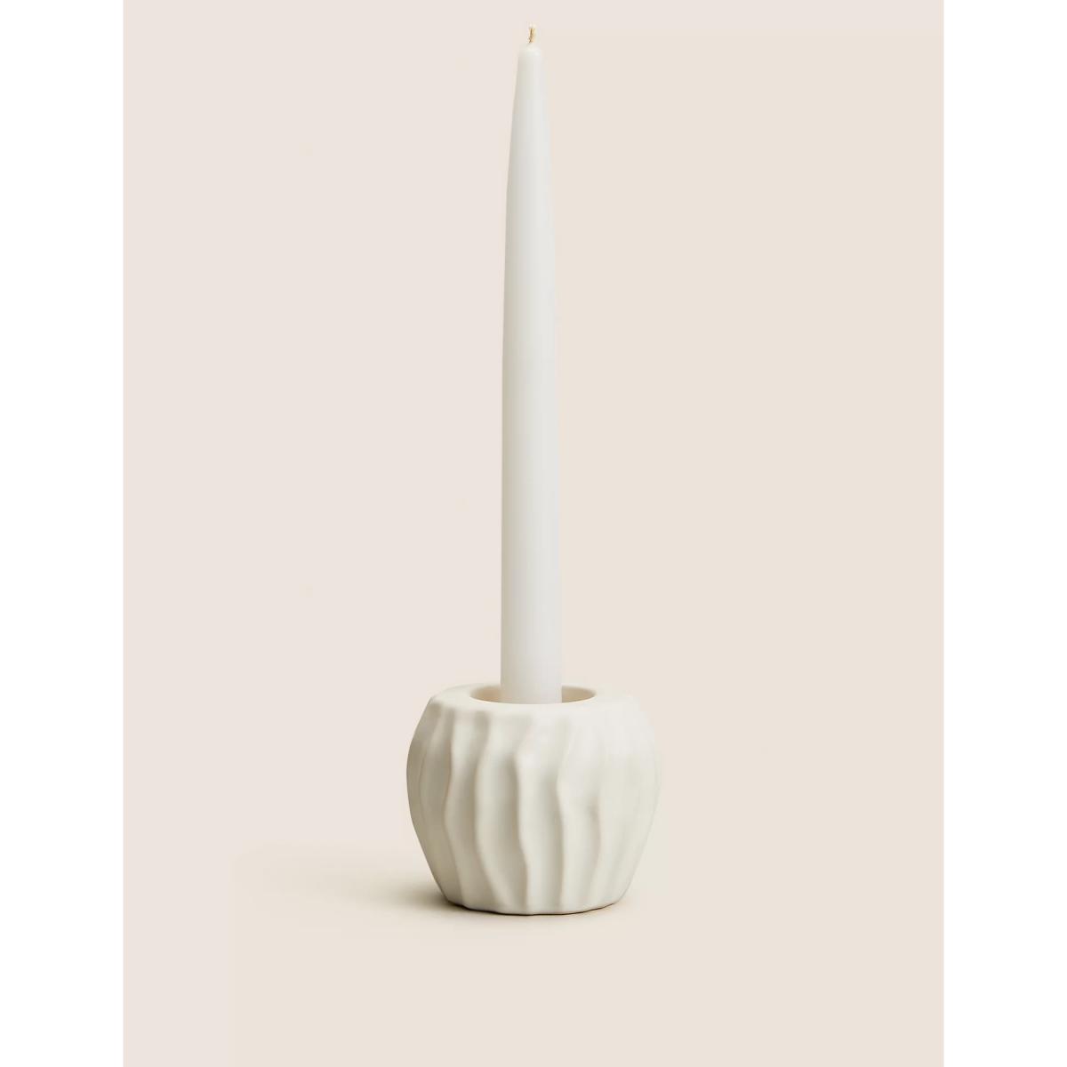 M&S Ripple Candle Holder - Natural, Natural – image 5