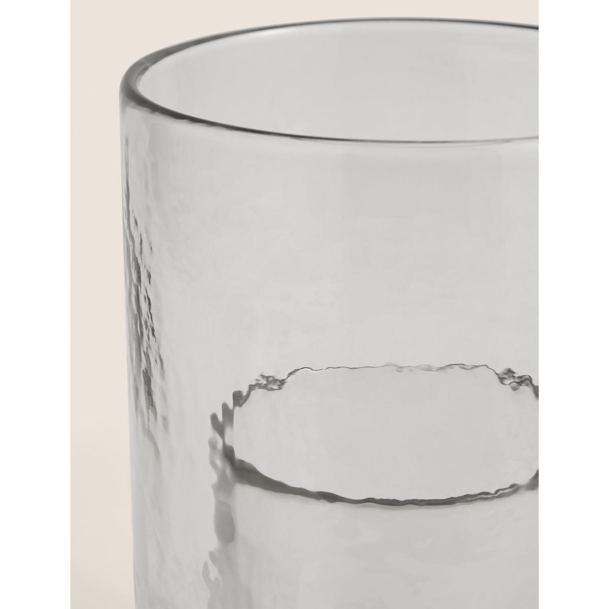 M&S Mottled Glass Hurricane Candle Holder - Clear, Clear – image 3