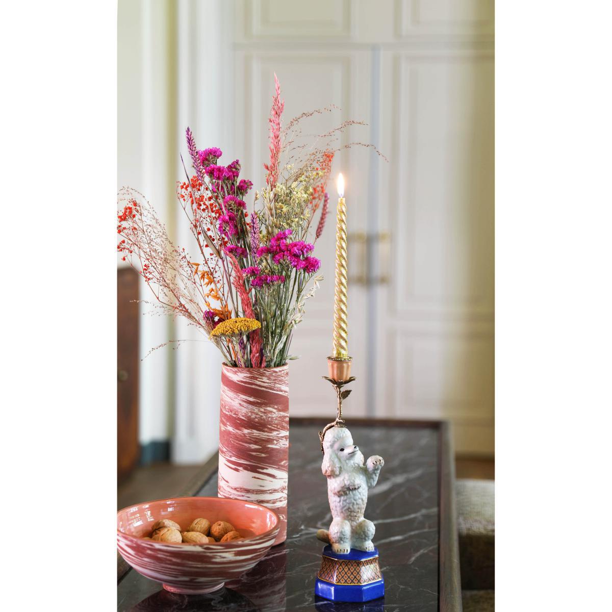 Caniche Candle stick - / Porcelain & brass H 31.5 cm by & klevering Multicoloured – image 2