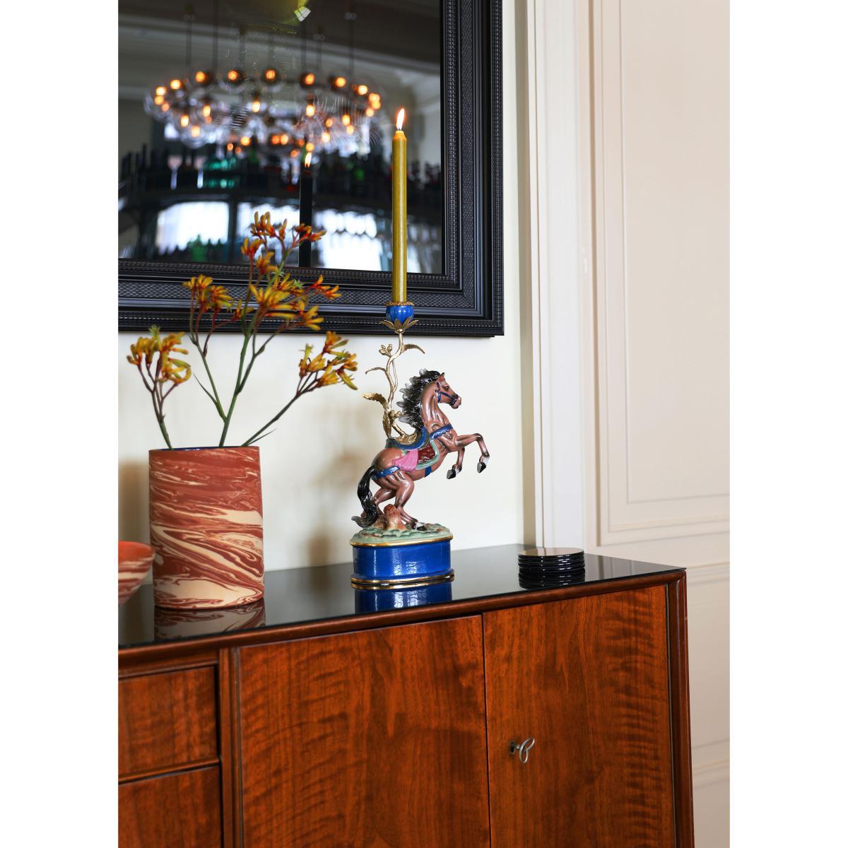 Cheval Candle stick - / Porcelain & brass H 41 cm by & klevering Multicoloured – image 2