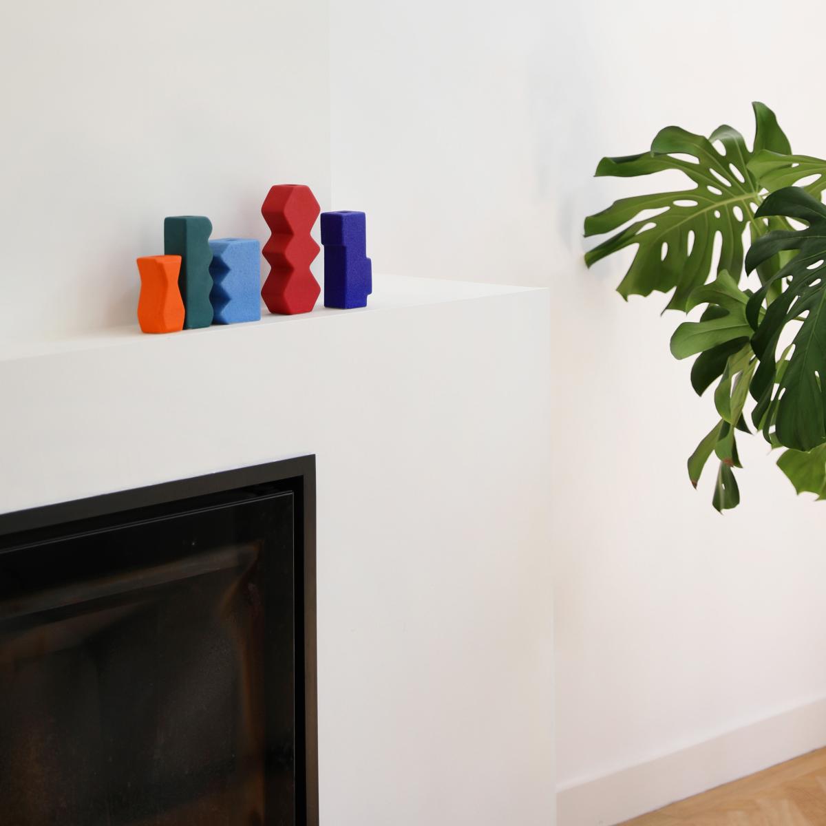 Edge Candle stick ceramic orange / 5.5 x 5 x H 10 cm - Sandstone - & klevering – image 3