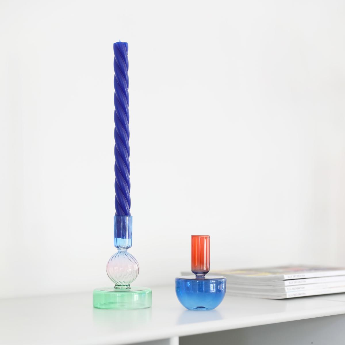 Jumble Candle stick glass multicoloured / Ø 7 x H 9 cm - Glass - & klevering – image 3