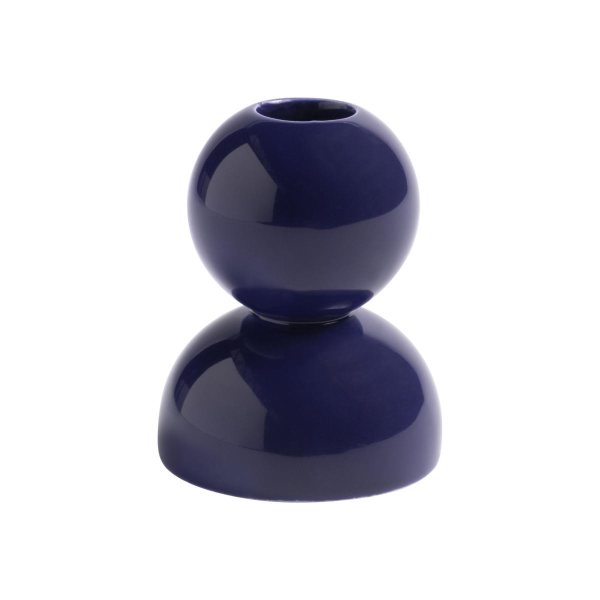 Stack Candle stick - / Ø 6.5 x H 8.5 cm - Ceramic by & klevering Purple