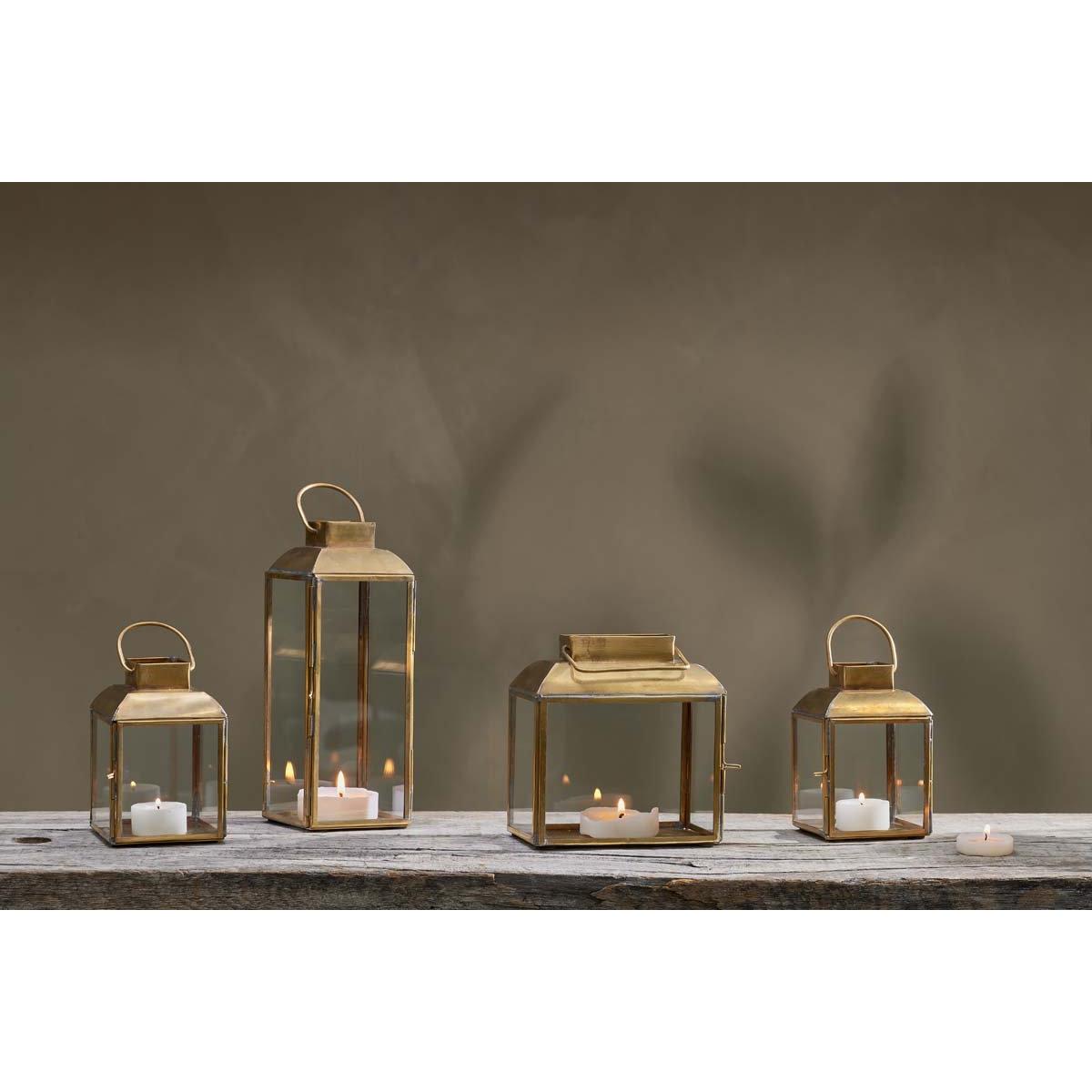 Nkuku Maro Brass Lantern | Candles Holders & Lanterns | Antique Brass | Wide – image 2