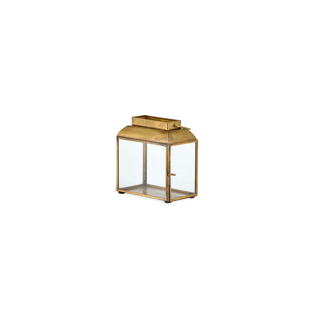 Nkuku Maro Brass Lantern | Candles Holders & Lanterns | Antique Brass | Wide – image 3