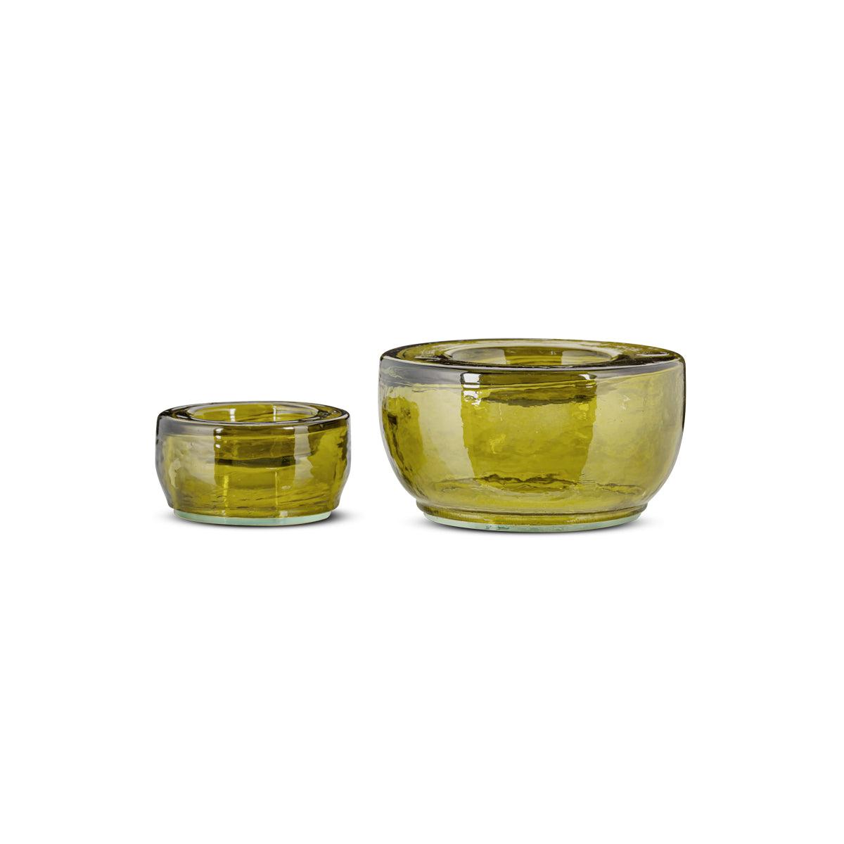 Nkuku Sakha Recycled Glass Tealight Holder Set Of 2 | Candles Holders & Lanterns | Green – image 4