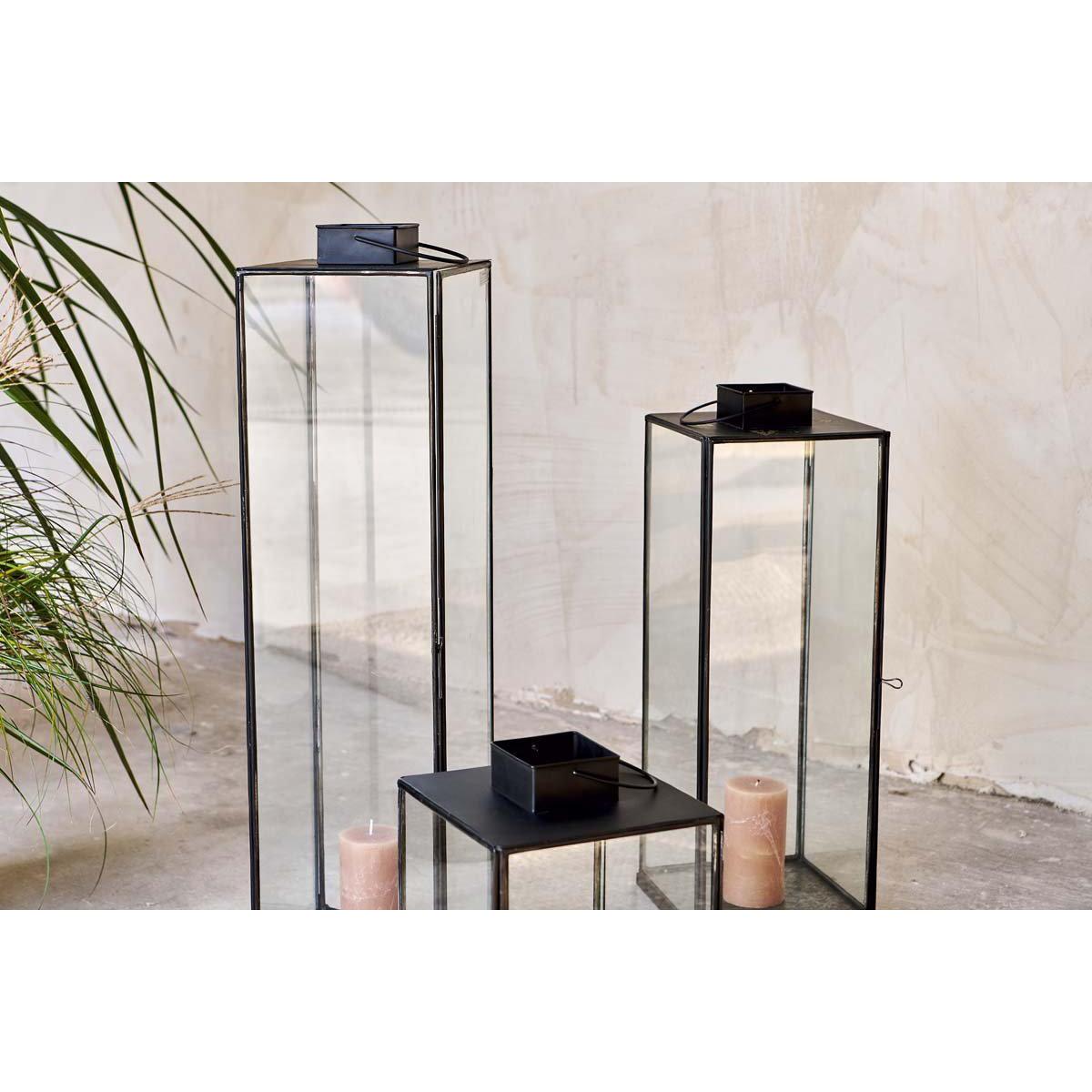 Nkuku Sia Lantern | Lanterns & T-Lights | Black | Small 33.5 x 20 x 20 cm – image 3
