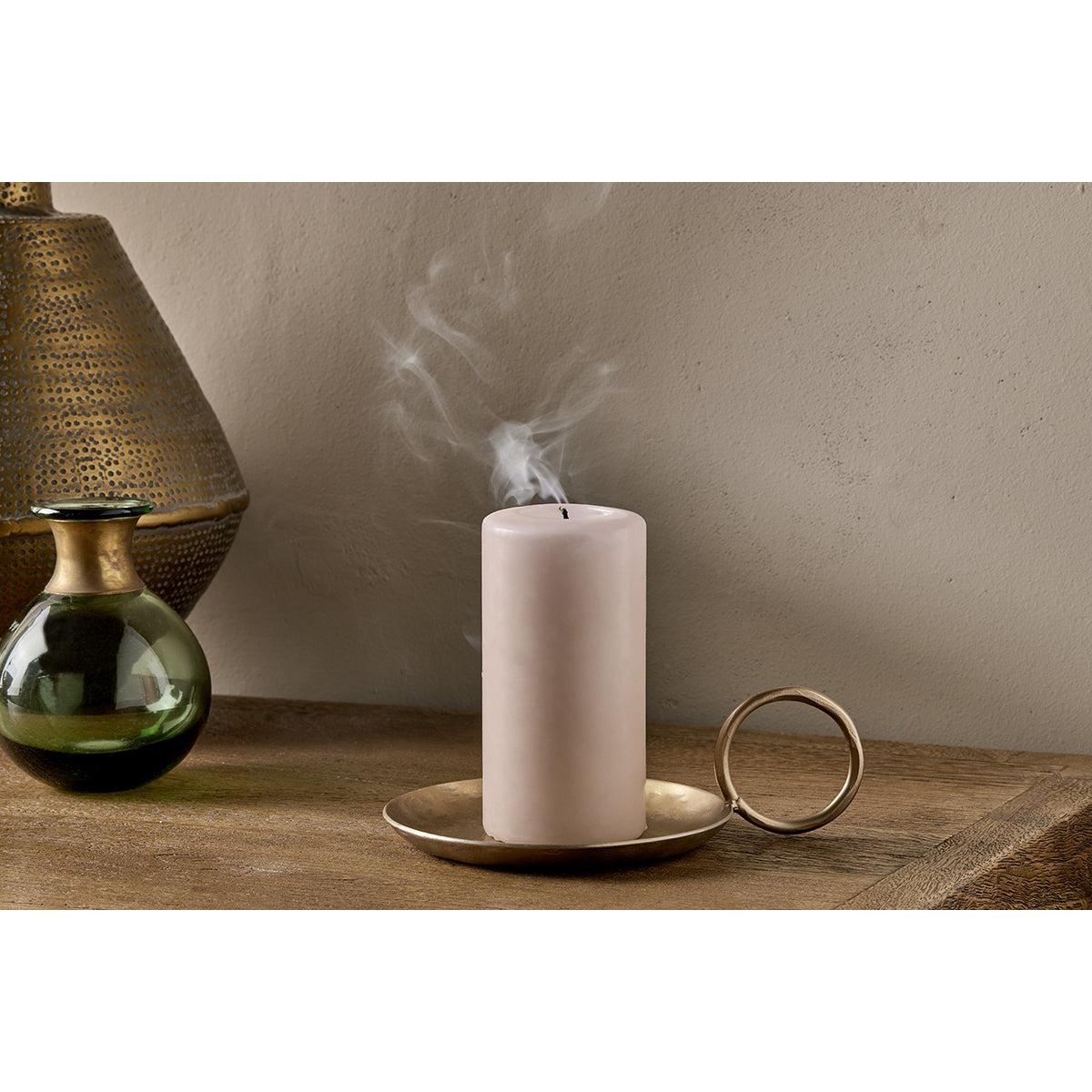 Nkuku Dimali Metal Candle Holder With Handle | Candles Holders & Lanterns | Antique Brass – image 2