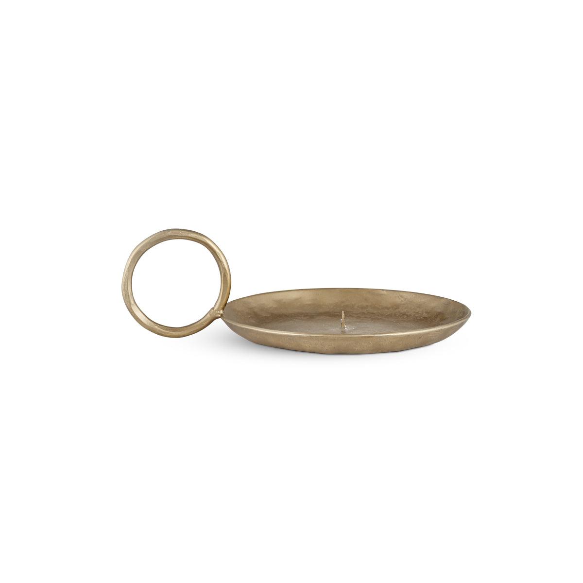 Nkuku Dimali Metal Candle Holder With Handle | Candles Holders & Lanterns | Antique Brass – image 3