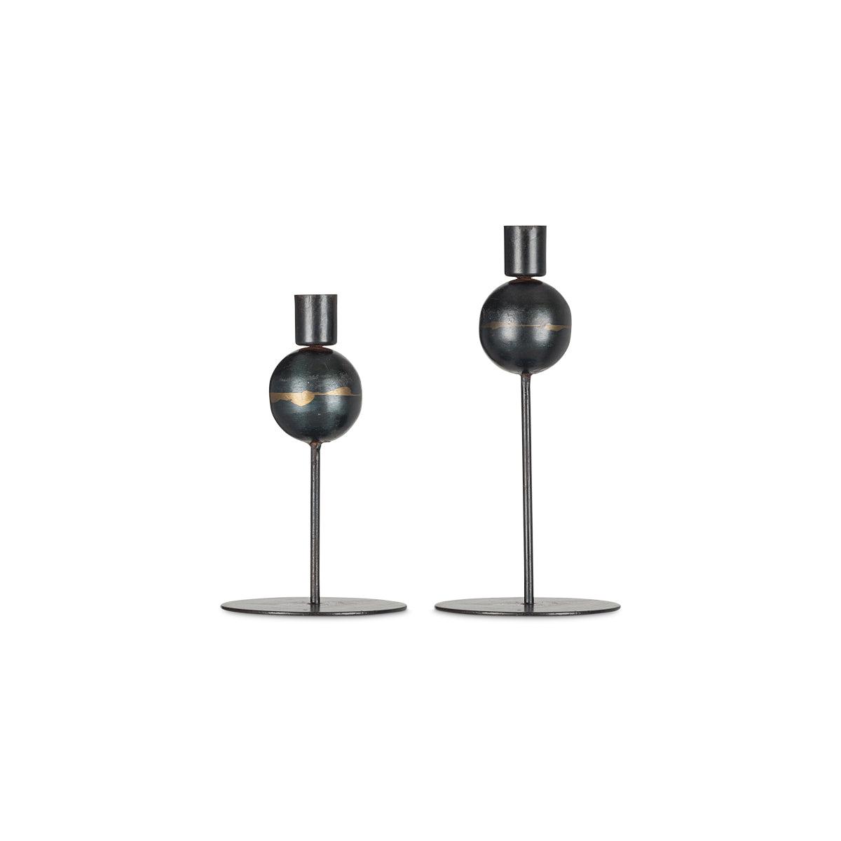 Nkuku Endo Recycled Iron Candle Holder Set Of 2 | Candles Holders & Lanterns | Black – image 4
