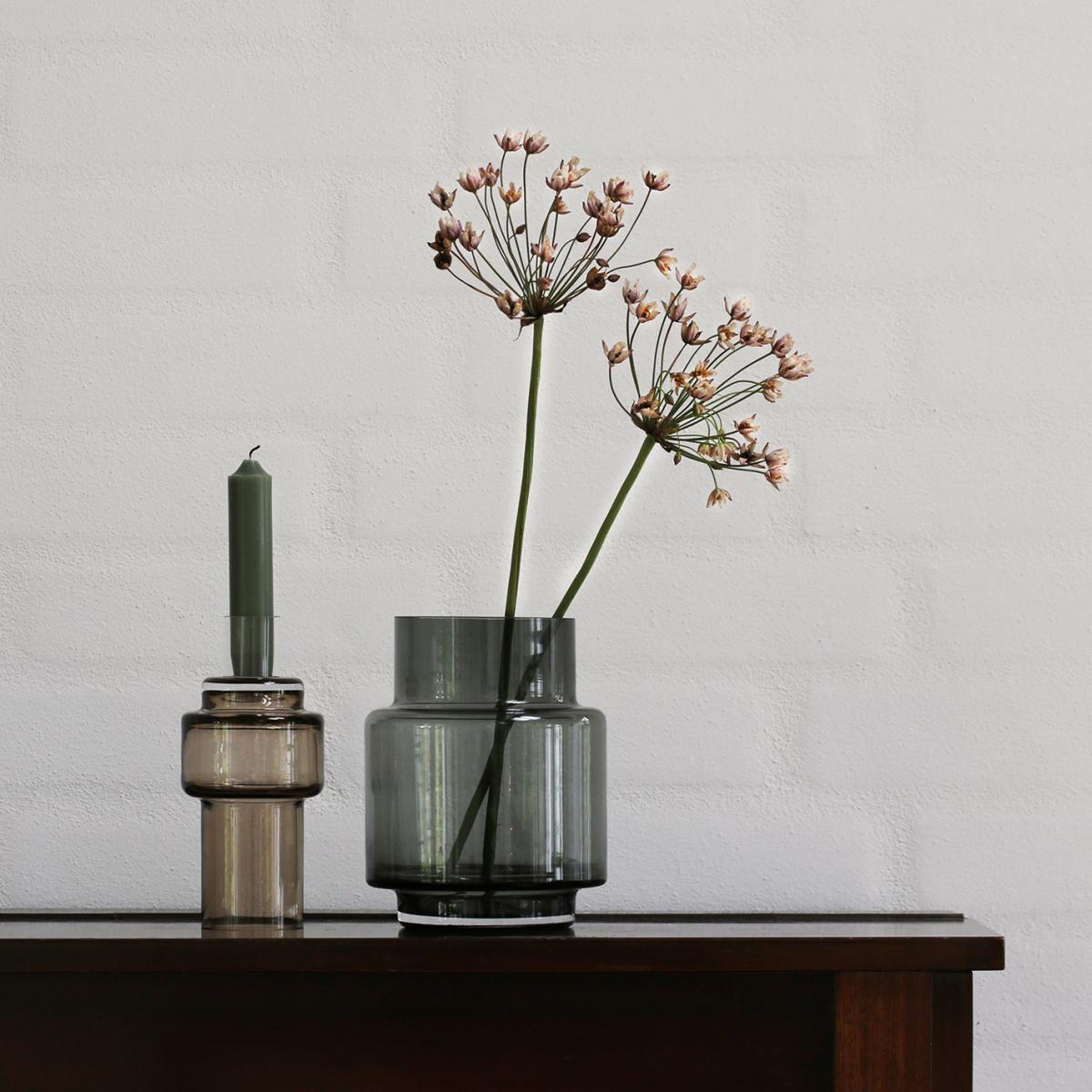 Glass candlestick no. 55 sepia brown – image 3
