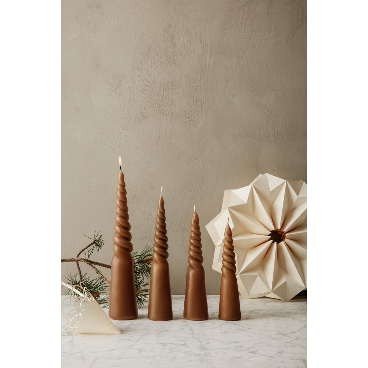 Twisted candles 4-pack Straw – image 2