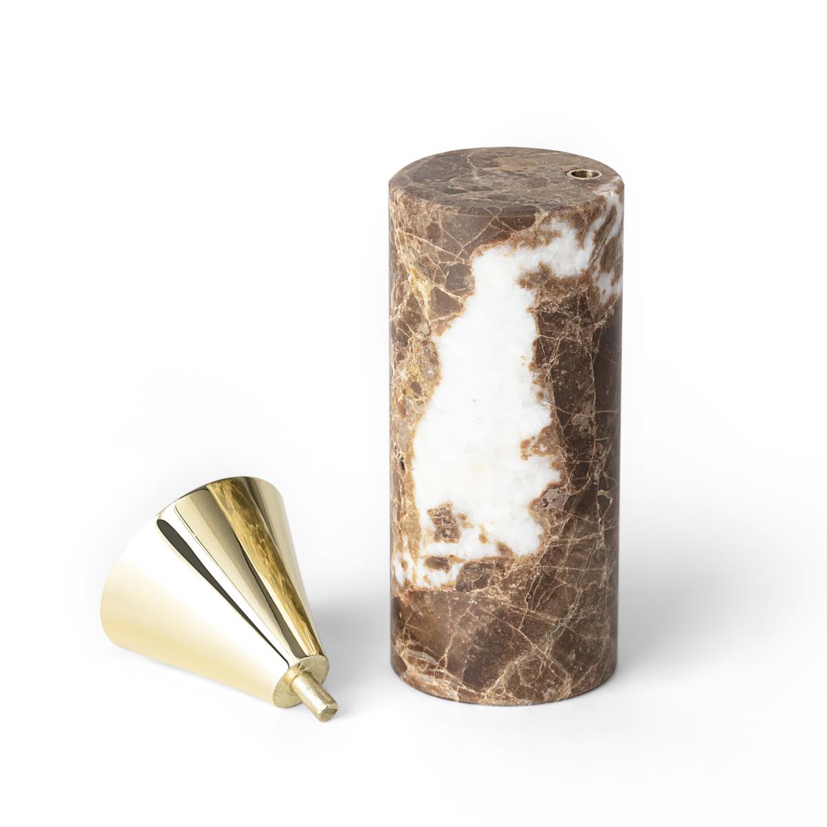 Streamers candle sticks B 13.6 cm Brown marble – image 2