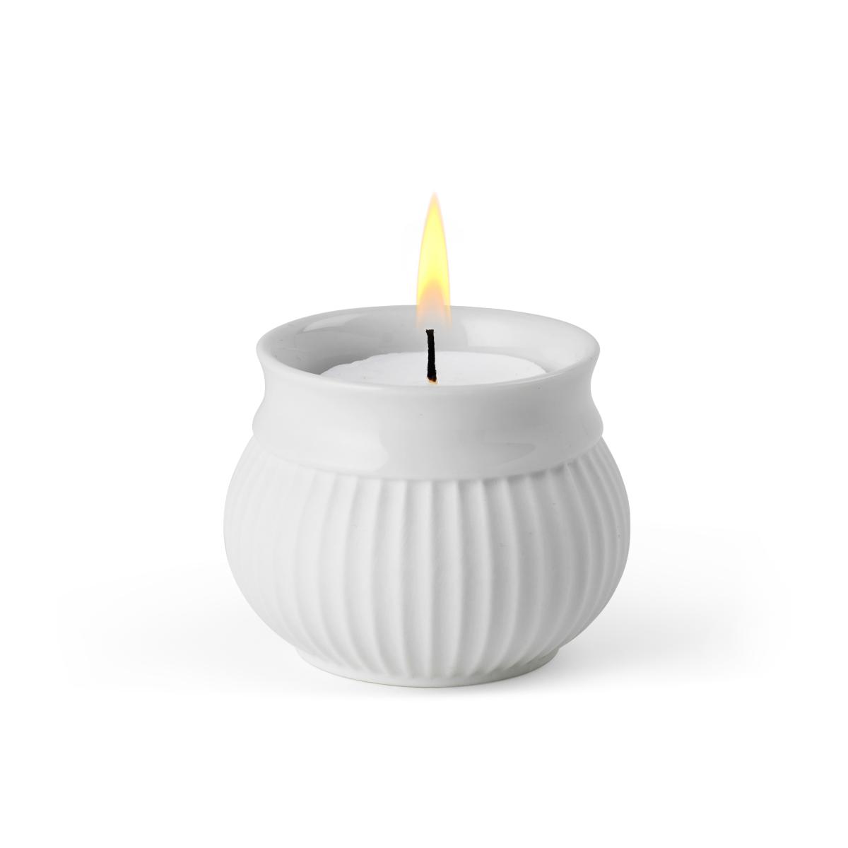 Curve Block candle sticks Ø11 cm White – image 2