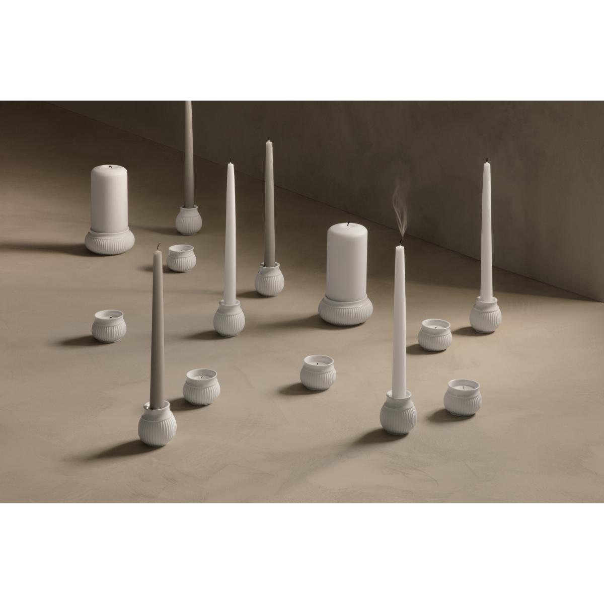 Curve Block candle sticks Ø11 cm White – image 3
