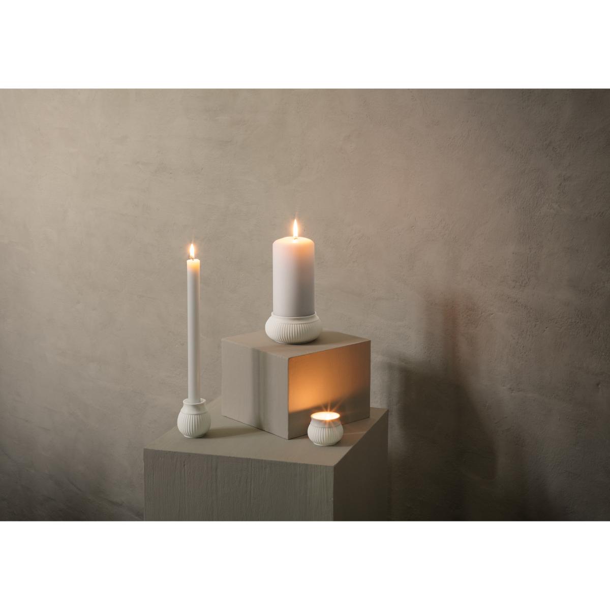 Curve Block candle sticks Ø11 cm White – image 5