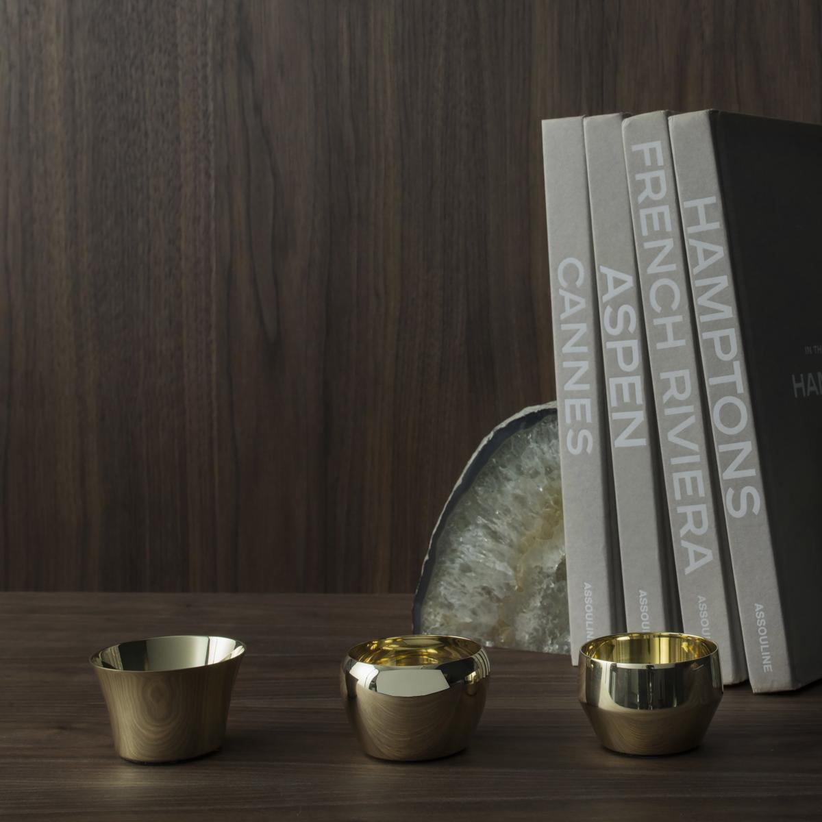 Kin candleholder set 3-pack brass – image 2