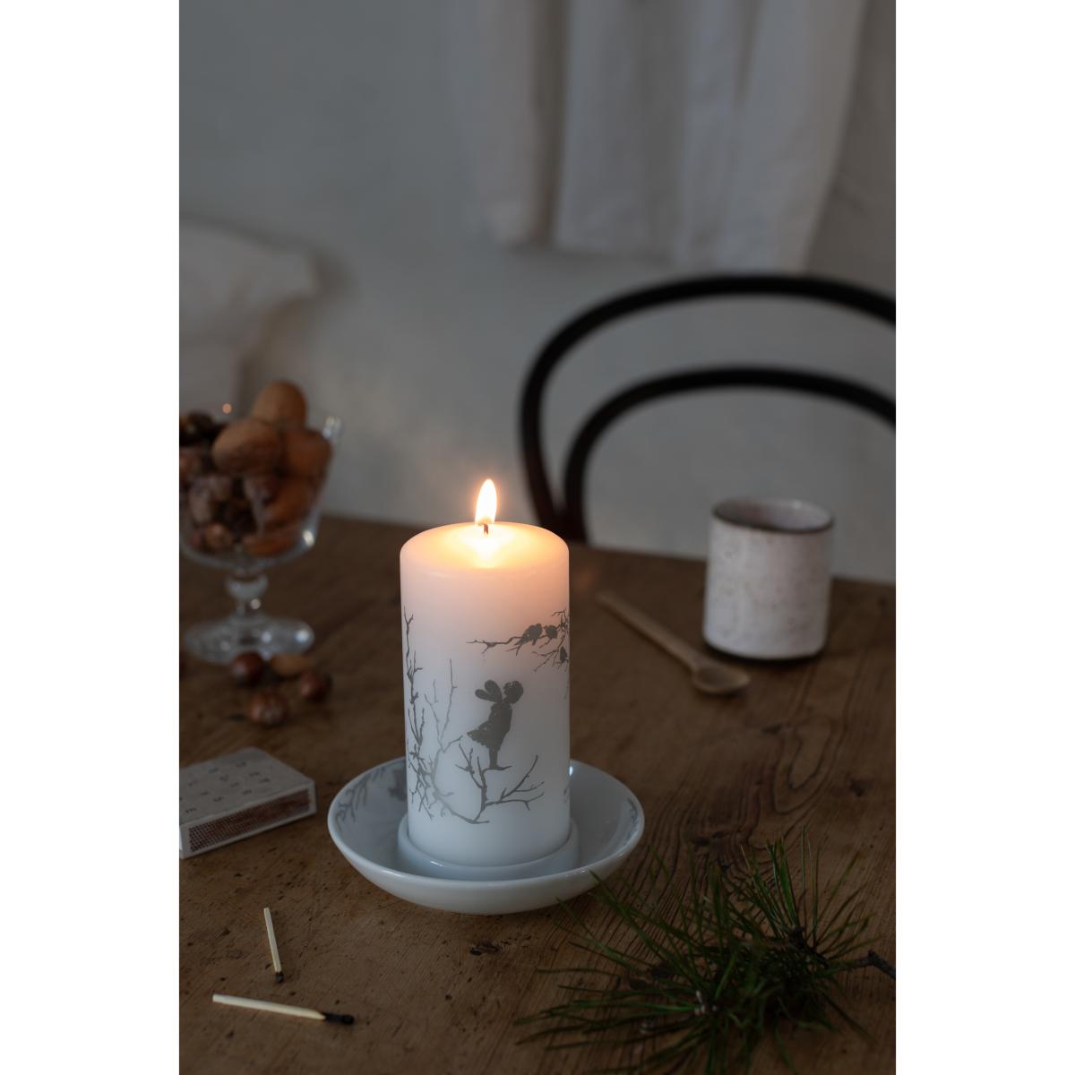 Alv candle stick Ø14 cm White-grey – image 5