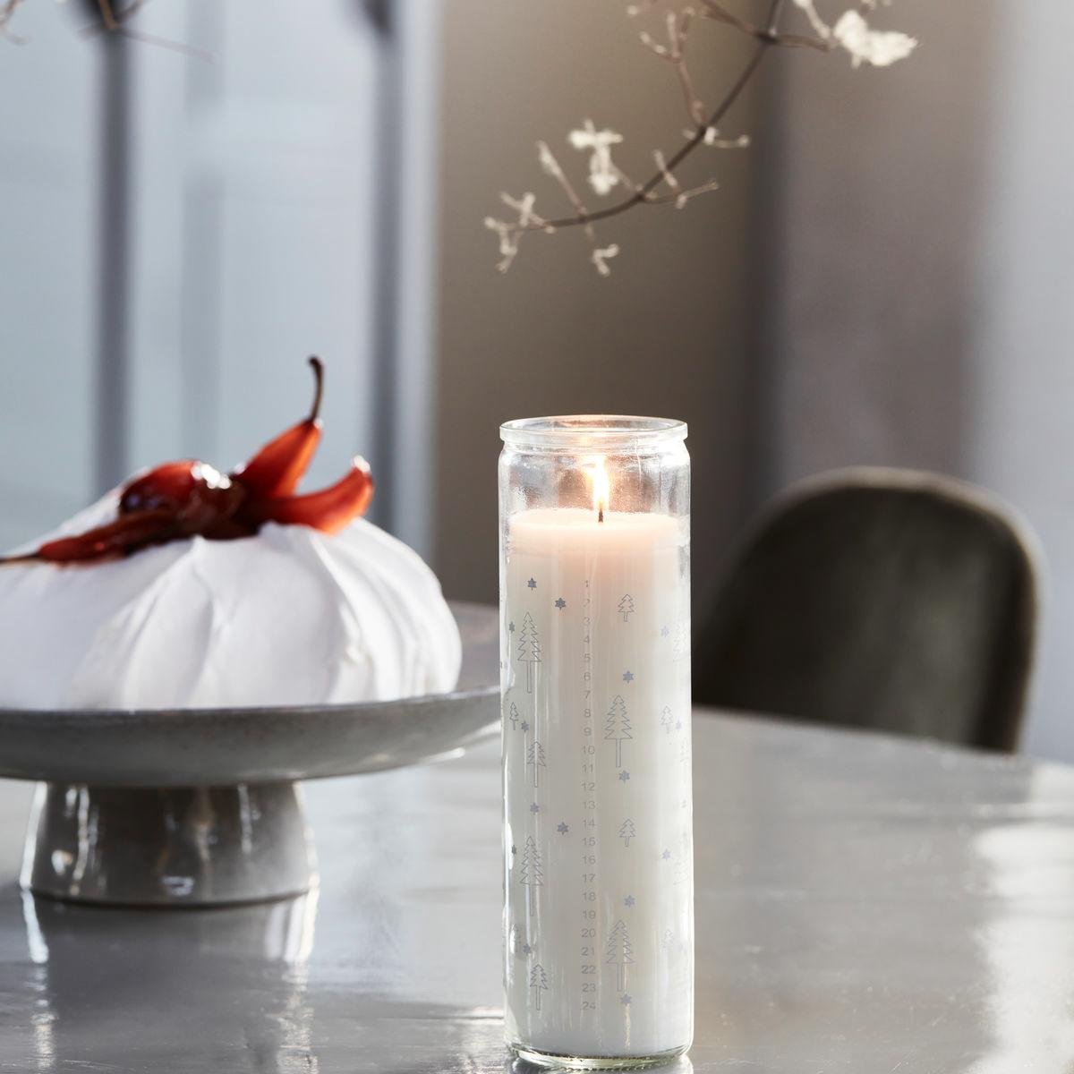 House Doctor Calendar candle in glass Silver – image 3