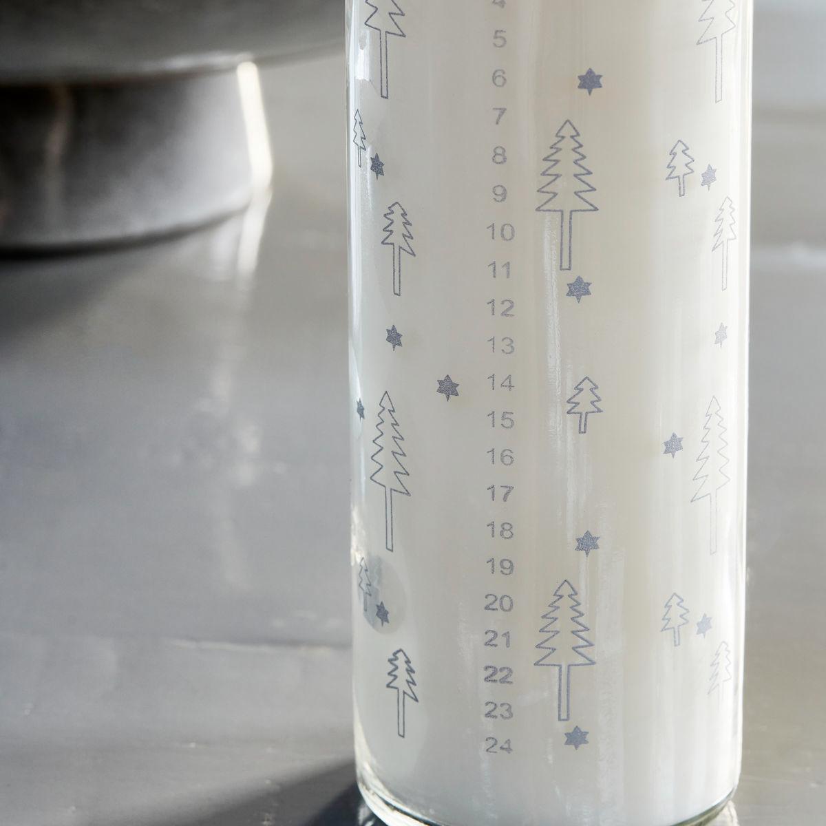 House Doctor Calendar candle in glass Silver – image 4