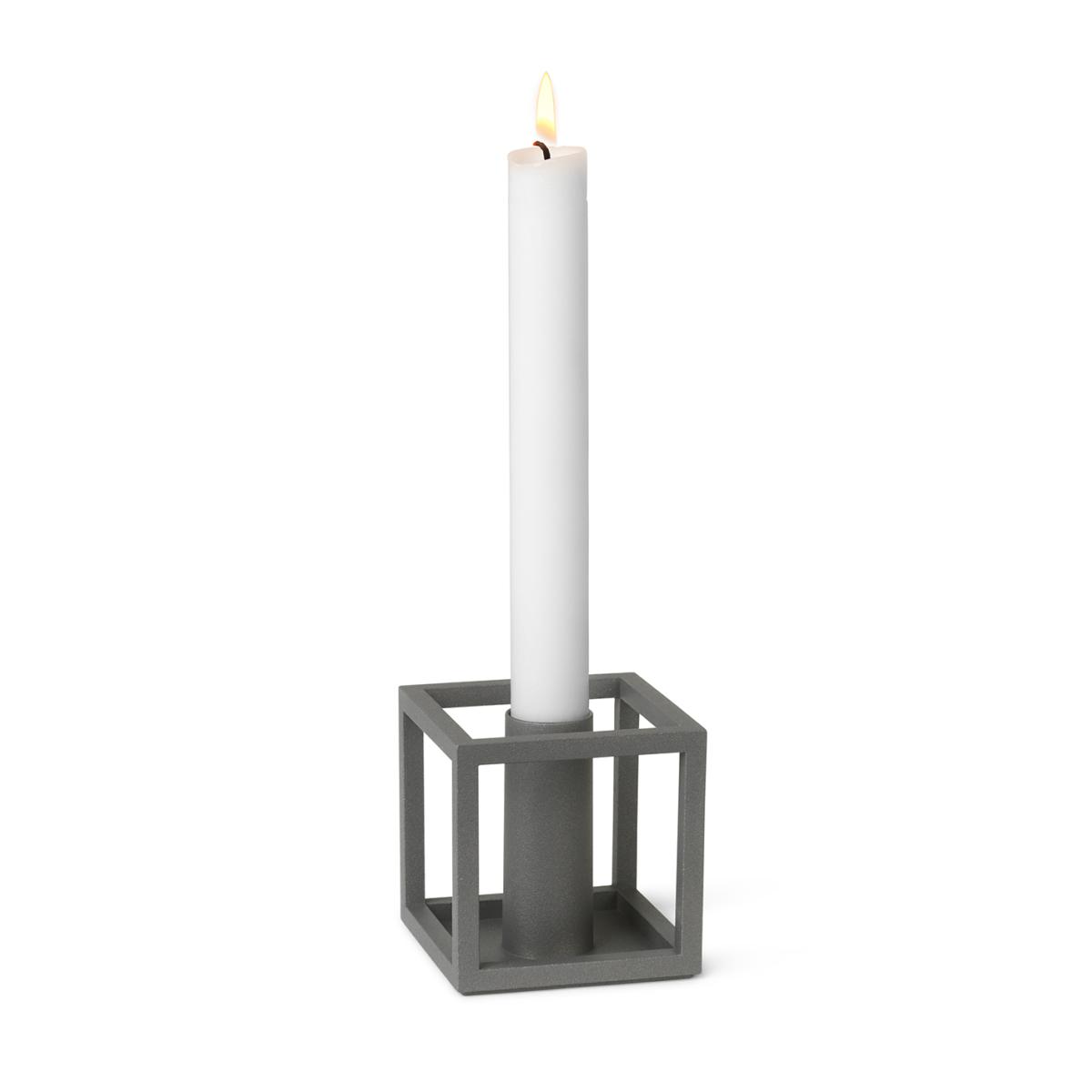 Kubus 1 candle holder grey – image 2
