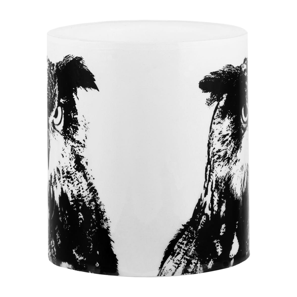 Nordic The Eagle Owl block candle 12 cm White-black – image 2