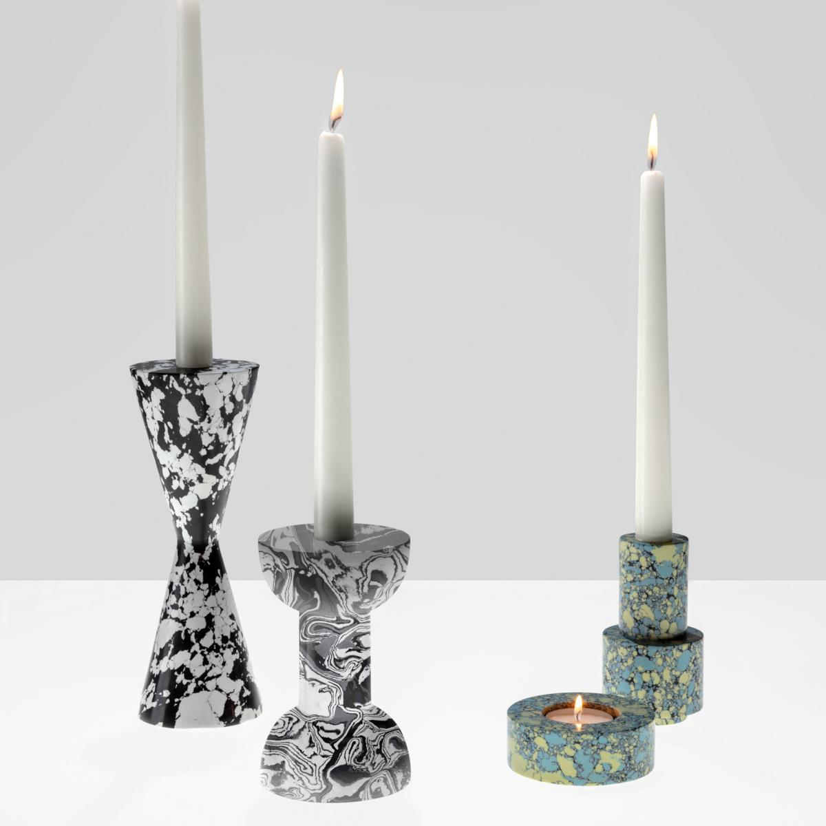 Swirl Cone candle holder Black-white – image 2