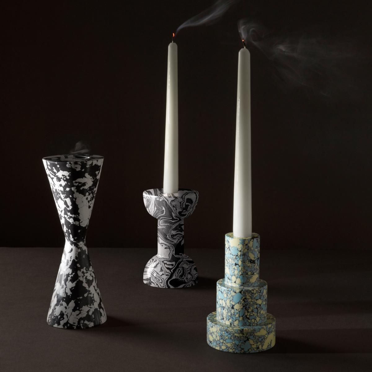 Swirl Cone candle holder Black-white – image 5