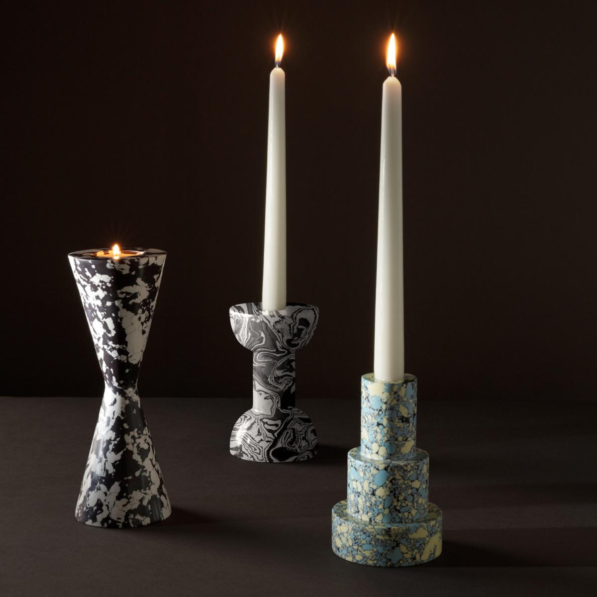 Swirl Cone candle holder Black-white – image 7