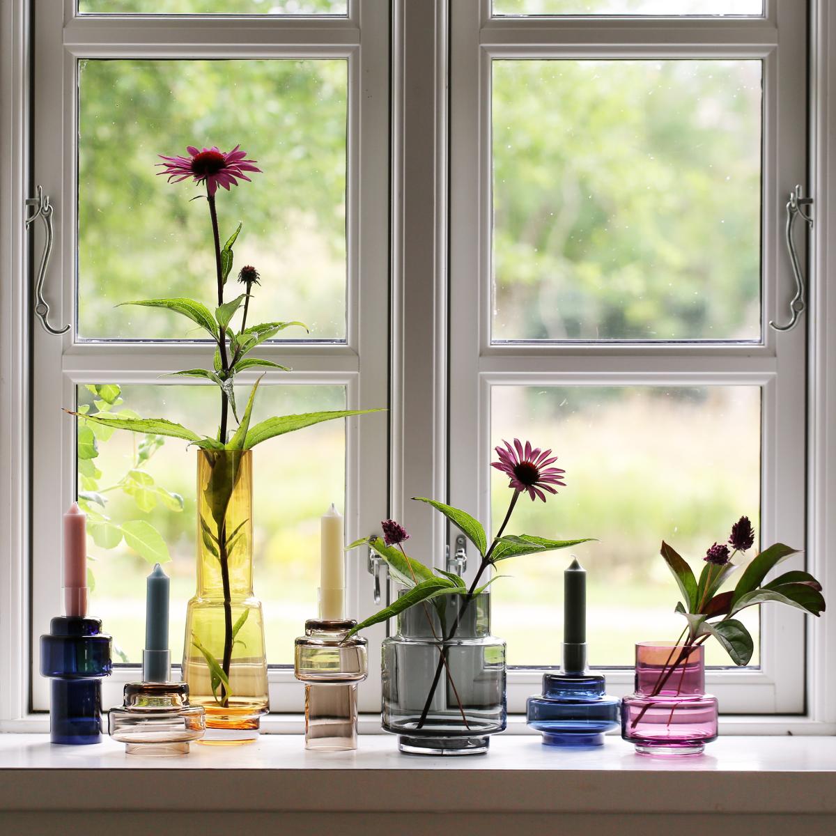 Glass candlestick no. 55 indigo blue – image 2