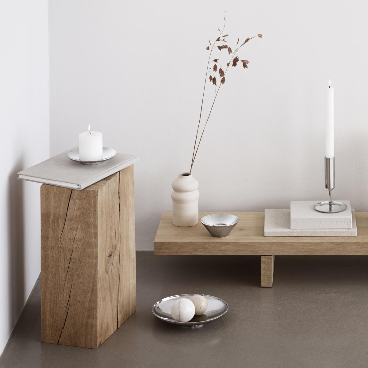 Tunes Pillar candle sticks Ø12.2 cm stainless steel – image 2