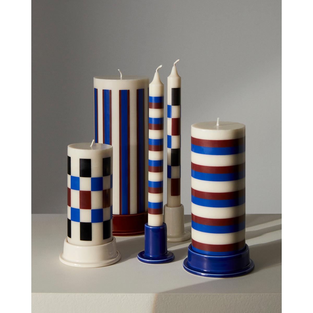 HAY Column Candle block candle small 15 cm Off white-brown-black-blue – image 2