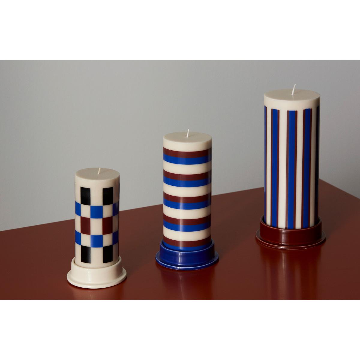 HAY Column Candle block candle small 15 cm Off white-brown-black-blue – image 3