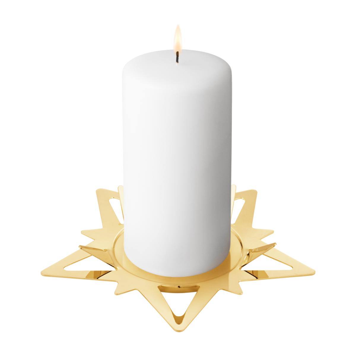 Classic christmas star Block candle sticks Ø16 cm Gold – image 2