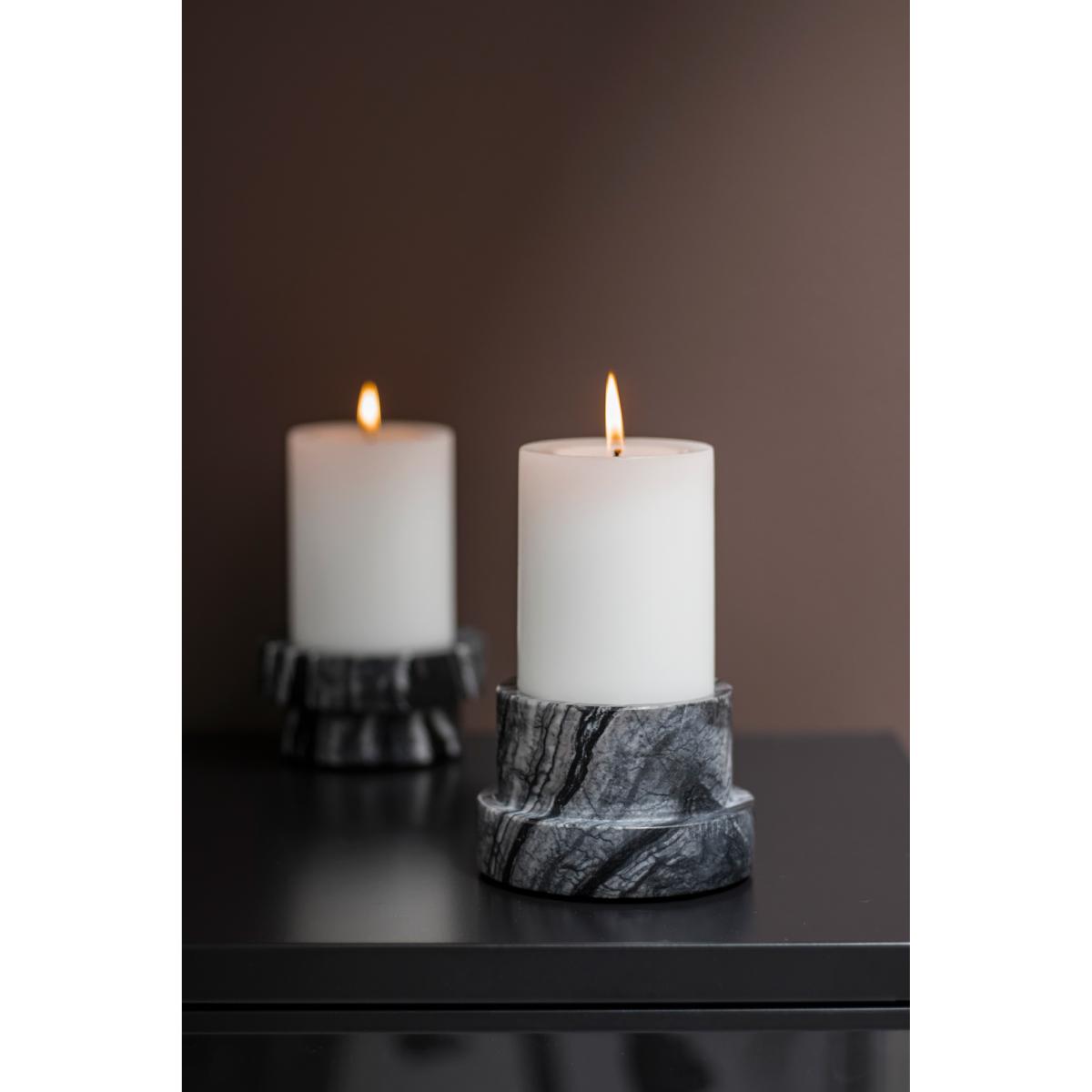 Mette Ditmer Marble candle sticks for block candle 6.5 cm Black-Grey – image 2