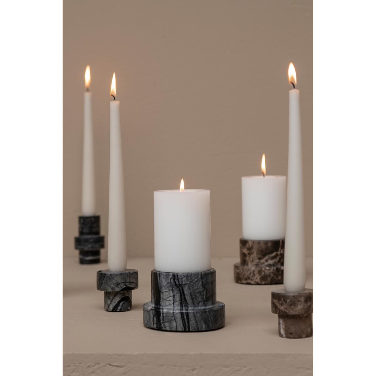 Mette Ditmer Marble candle sticks for block candle 6.5 cm Black-Grey – image 3