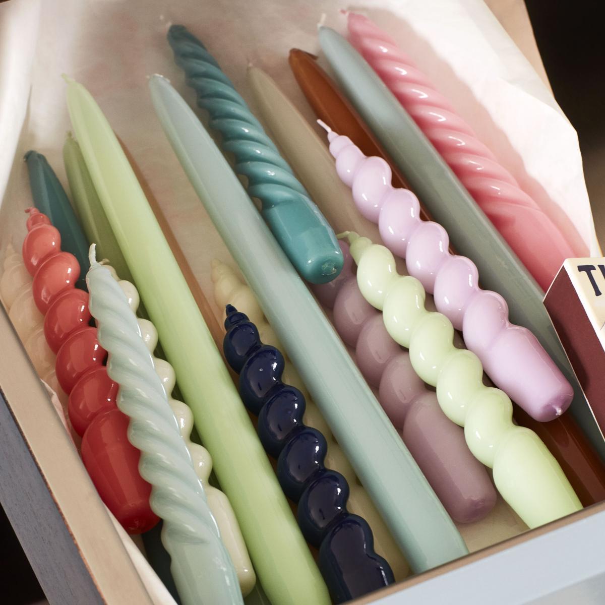 Candle Spiral light 6-pack Lilac-mint-midnight blue – image 2