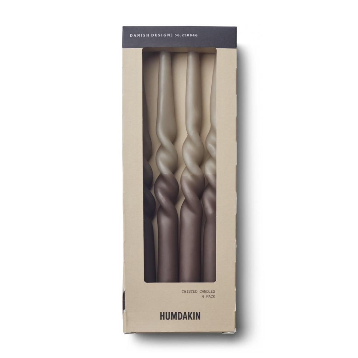 Humdakin twisted candle 30 cm 4-pack Oak-light stone – image 2